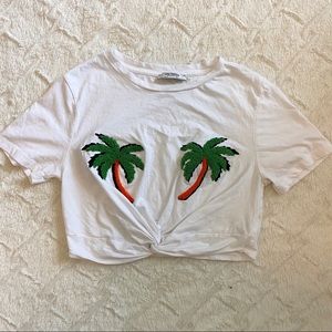 Zara Palm Tree Crop Top